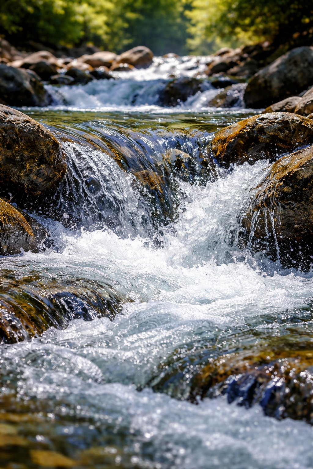 Water flowing from a faucet